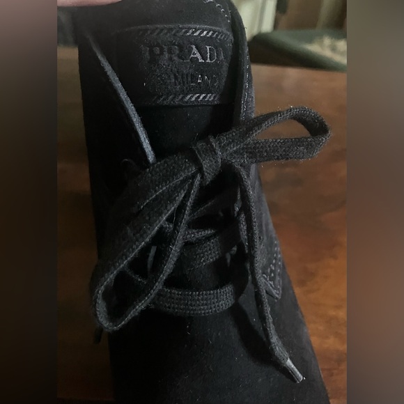 Authentic Prada Suede wedge booties 38.5 - Picture 6 of 9